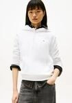 Kapuzensweatshirt TOMMY JEANS "TJW REG S FLAG HOODIE", Damen, Gr. XXS (32), wei&szlig;,