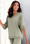 Sweater ELBSAND, Damen, Gr. 44/46, gr&uuml;n (oliv meliert), Feinstrick,...