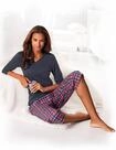 H.I.S Capri-Pyjama Set, 2 tlg. mit karierter Hose und passendem Basic-Shirt