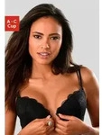 Push-up-BH LASCANA, Damen, Gr. 75, Cup B, schwarz, Spitze, Obermaterial: 60%