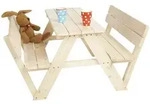 Kindersitzgruppe PINOLINO "Nicki f&uuml;r 4, mit R&uuml;ckenlehne", beige (natur),