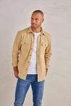 John Devin Langarmhemd Overshirt aus reiner Baumwolle, mit aufgesetzten Taschen