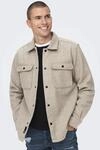 ONLY & SONS Langarmhemd "ONSASH OVR WOOLEN LOOK PKT LS SHIRT NOOS" Kunstfaser,