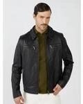 Lederjacke MUSTANG "31021630", Herren, Gr. S, schwarz, Obermaterial: 100% Lammleder /