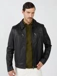 Lederjacke MUSTANG "31021630", Herren, Gr. S, schwarz, Obermaterial: 100% Lammleder /