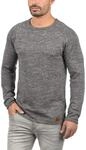 Strickfleece-Pullover BLEND "Strickpullover BHDan", Herren, Gr. L, grau (pewter mix),