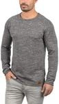 Strickfleece-Pullover BLEND "Strickpullover BHDan", Herren, Gr. L, grau (pewter mix),