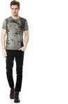 T-Shirt RUSTY NEAL, Herren, Gr. S, grau (grau, schwarz), 100% Baumwolle, bedruckt,