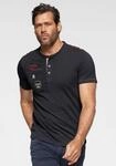 Mans World Henleyshirt Kurzarm, l&auml;ssige Passform, bedruckt, Rundhals, casual