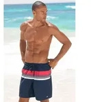 Badeshorts KANGAROOS, Herren, Gr. S (48), N-Gr, blau (marine, rot), Polyester,