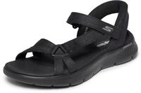 Sandale SKECHERS "GO WALK FLEX SANDAL-ILLUMINATE", Damen, Gr. 36, schwarz, Textil,