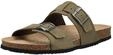 Pantolette GEOX "Geox Pantoletten Nubukleder", Herren, Gr. 42, military, Nubukleder,