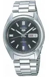 Automatikuhr SEIKO "Seiko 5", schwarz (silberfarben, dunkelblau), Armbanduhren,