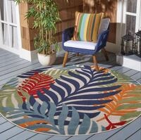 Sanat Teppich "Floral Outdoor" rund 6 mm H&ouml;he In- und Outdoor geeignet, florales