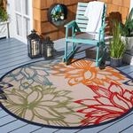 Sanat Teppich "Floral 2 Outdoor, auch als L&auml;ufer und rund" rund 6 mm H&ouml;he In- und