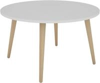 byLIVING Couchtisch "LASSE" Tischplatte wei&szlig;, Gestell Buche natur, Breite: 80 cm