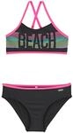 Bench. Bustier-Bikini mit pinken Kontrastpaspeln