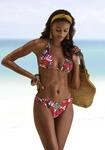 Bikini-Hose LASCANA "Ava", Damen, Gr. 36, N-Gr, rot (rot bedruckt),