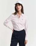 Langarmbluse GANT "New Slim Stretch Oxford Blouse", Damen, Gr. 38, rosa (light pink),