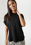 Schlupfbluse ANISTON SELECTED, Damen, Gr. 50, schwarz, Cr&ecirc;pe, Obermaterial: 97%