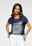 Shirtbluse LAURA SCOTT, Damen, Gr. 36, blau (marine), Web, Obermaterial: 100%