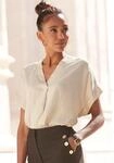Vivance Kurzarmbluse mit Streifendesign, Damenbluse, casual