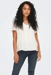 Kurzarmbluse JDY "JDYLIMA LIFE S/S TOP WVN NOOS", Damen, Gr. 36 (S), wei&szlig; (cloud