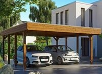 Skanholz Doppelcarport "Friesland" Massivholz 514 cm braun
