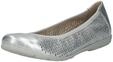 Ballerina CAPRICE "Caprice Ballerinas Leder", Damen, Gr. 36, silber, Leder, Schuhe