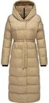 Ragwear Steppmantel "Niara Long" Gesteppter langer Damen Mantel mit Bindeband