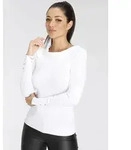 Melrose Carmenpullover mit Zierkn&ouml;pfen in femininem Schnitt