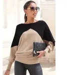 Strickpullover LASCANA "mit Colorblock-Optik und leichten Fledermaus&auml;rmeln",...
