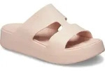 Badepantolette CROCS "Getaway Platform H-Strap", Damen, Gr. 42, beige (quartz),