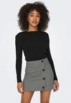 Langarmshirt ONLY "ONLRILEY O-NECK L/S TOP JRS", Damen, Gr. XS, schwarz, Jersey,