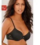 Schalen-BH LASCANA, Damen, Gr. 80, Cup C, schwarz, Microtouch, Obermaterial: 86%