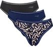Slip SLOGGI "Slip GO Crush High leg C3P 3er Pack", Damen, Gr. L, blau, Obermaterial: