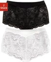 Vivance Panty 2er-Pack, weiches Microfaser B&uuml;ndchen und zarte Spitze