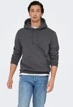 Kapuzensweatshirt ONLY & SONS "ONSCERES HOODIE SWEAT NOOS", Herren, Gr. L, grau (grau