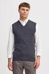Rundhalspullover BLEND "Strickpullunder BHLarsson", Herren, Gr. L, blau (navy),