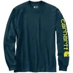 T-Shirt CARHARTT "Long Sleeve", Gr. S, blau (dunkelblau, gr&uuml;n), Obermaterial:...