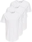 ONLY & SONS Rundhalsshirt "ONSMATT LONGY SS TEE 3-PACK" Packung, 3 Stk. Baumwolle,