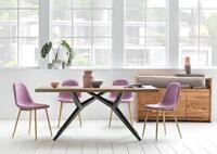 SIT Esstisch "Toronto Massivholz mit Baumkante & extravagantem Metallgestell"