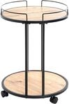 HAKU Beistelltisch "Rollwagen, Trolley" 1 Stk. tlg. rund - aus MDF Braun - &Oslash;/H 45/60