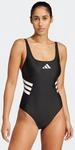 Badeanzug ADIDAS PERFORMANCE "3-STREIFEN U-BACK", Damen, Gr. 32, N-Gr, schwarz-wei&szlig;