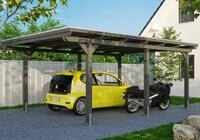 Skanholz Einzelcarport "Emsland" Leimholz 341 cm dunkelgrau