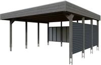 Skanholz Doppelcarport "Friesland Set 13" Massivholz 514 cm Schiefergrau