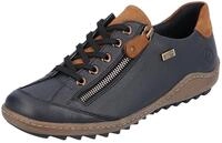 Schn&uuml;rschuh REMONTE, Damen, Gr. 38, bunt (dunkelblau, braun), Leder, unifarben mit