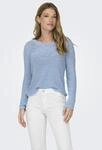 Strickpullover ONLY "ONLGEENA XO L/S PULLOVER KNT NOOS", Damen, Gr. S, blau (clear