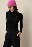 Rollkragenpullover TAMARIS "aus angenehmer Viskosemischung", Damen, Gr. 34, schwarz,