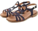 Sandale LASCANA "Sommerschuh", Damen, Gr. 37, blau, Obermaterial: 100% Rindsleder.